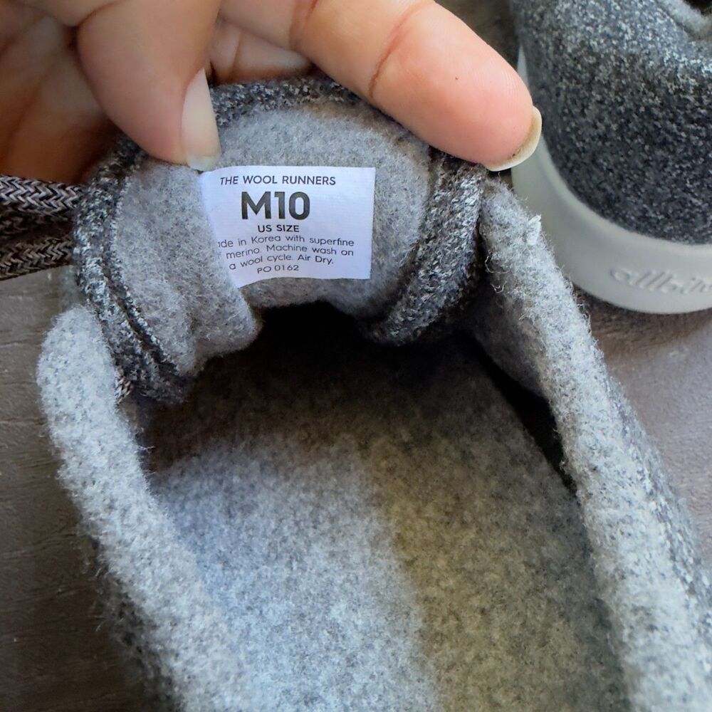 Allbirds Men's Wool Runners Merino Wool Gray Lightweight Sneakers Size 10 - Picture 3 of 7